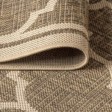 Trebol Moroccan Trellis Textured Weave Indoor/outdoor Runner Rug